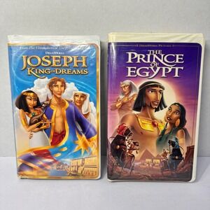Vintage DreamWorks "Joseph King of Dreams" & "The Prince of Egypt" VHS Bundle